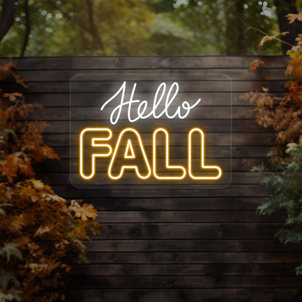 Hello Fall - Multicolor Neon Sign