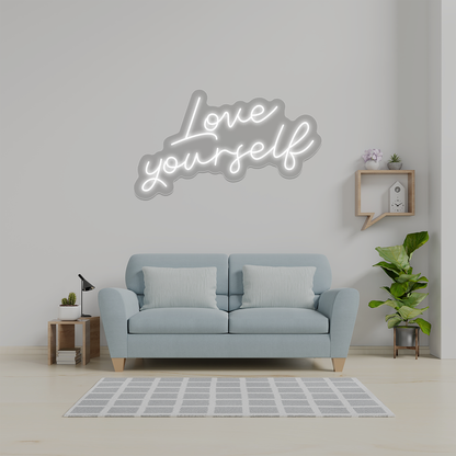 Love Yourself Neon Sign | White