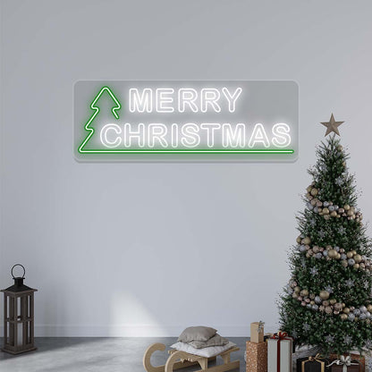 Merry Christmas With Christmas Tree Neon Sign | CNUS024737 | White