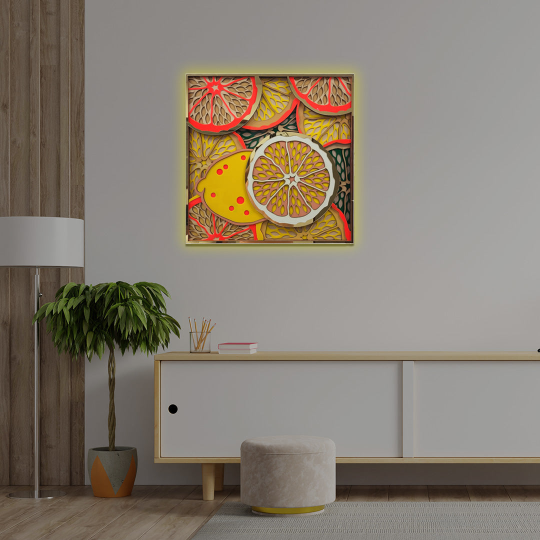 3D Lemon Frame Mandala Art | CNUS005344
