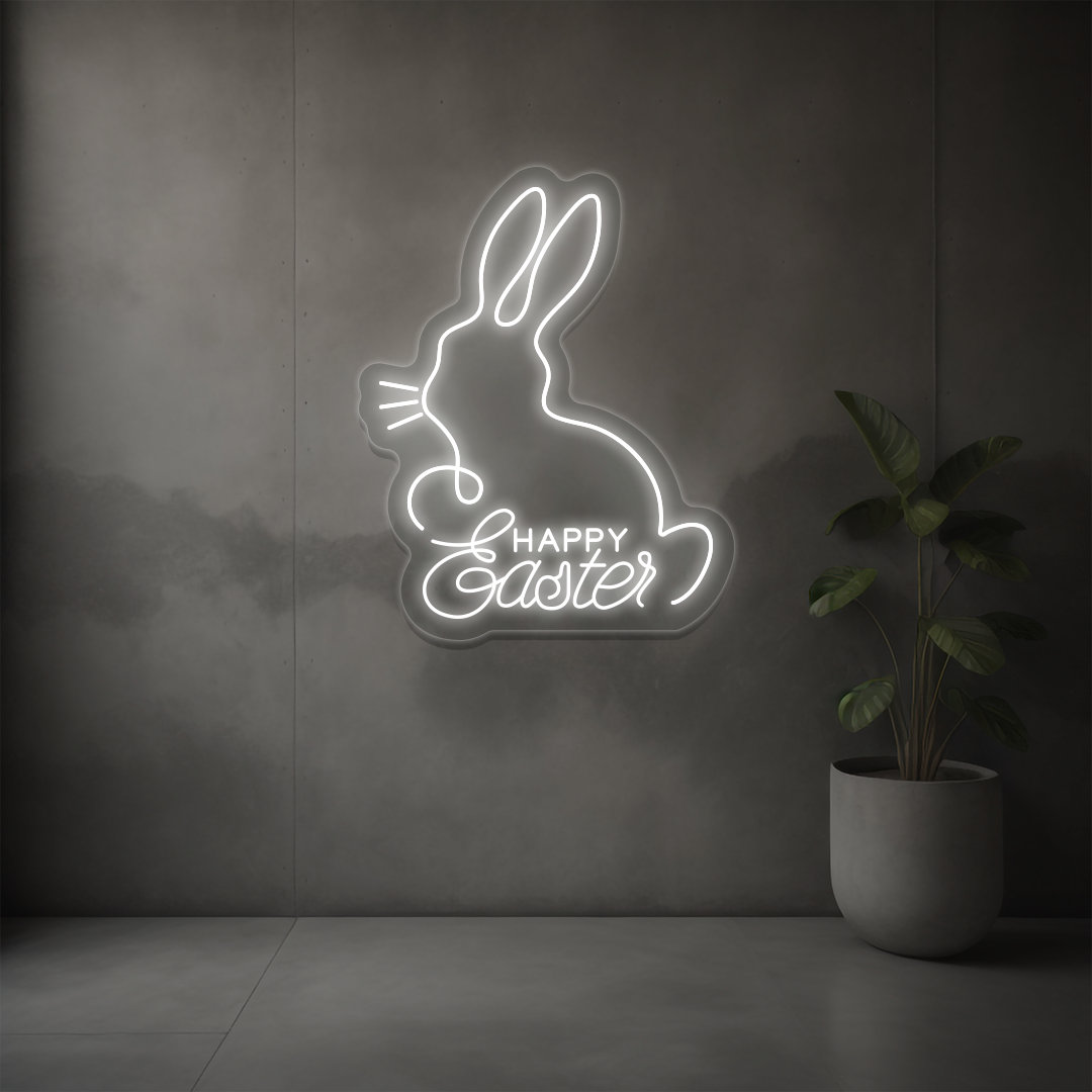 Happy Easter Bunny Neon Sign