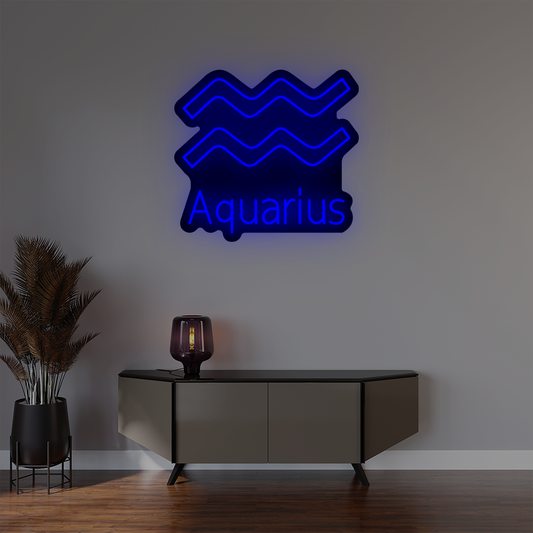 Aquarius Zodiac Illuminated Sign