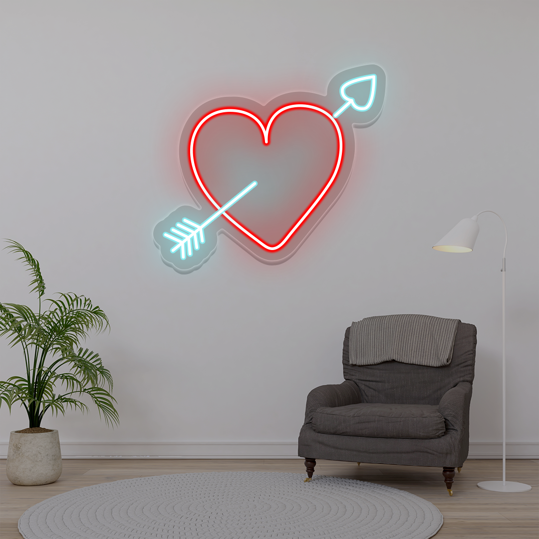 Cupid Heart Love Neon Sign