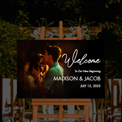 Personalized Picture Wedding Welcome Sign