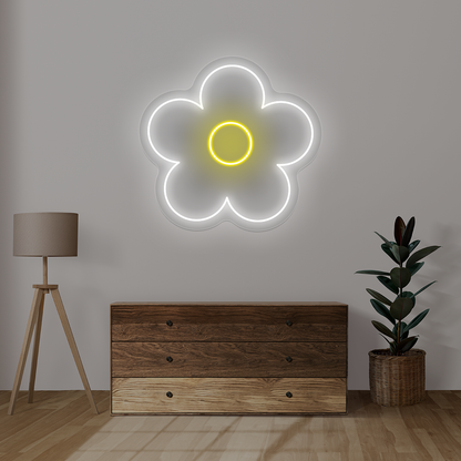 Flower Neon Sign | White