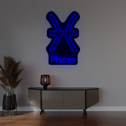 Pisces Zodiac Illuminated Sign