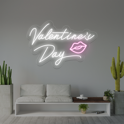 Valentines Day Kiss Neon Sign