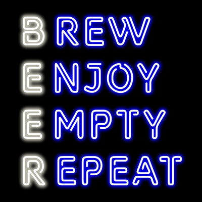Brew Enjoy Empty Repeat Neon Sign | Blue