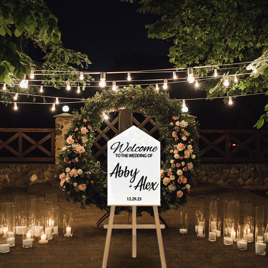 Wedding Welcome Sign | White Wedding Acrylic Sign