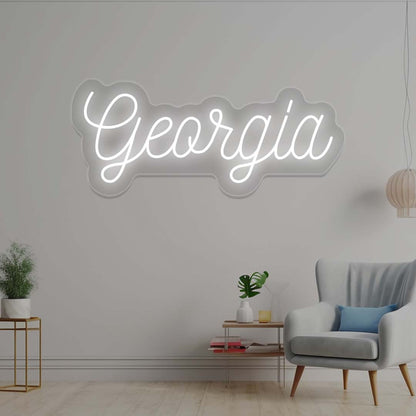 Georgia Name Neon Sign | White