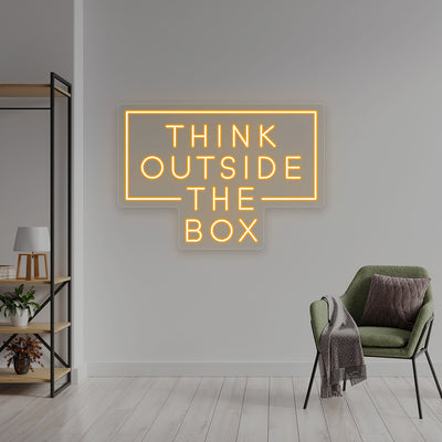 Think Outside The Box Neon Sign | Orange