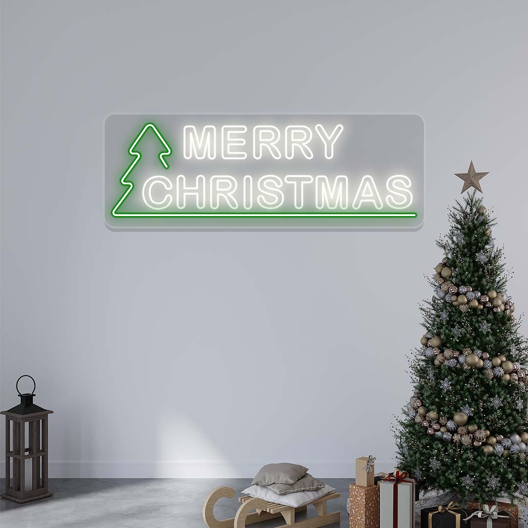 Merry Christmas With Christmas Tree Neon Sign | CNUS024737 | Warmwhite