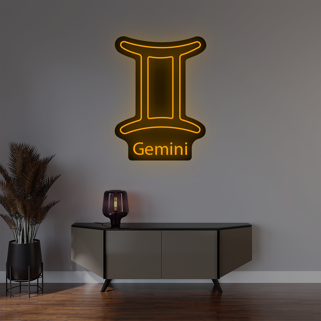 Gemini Zodiac Illuminated Sign