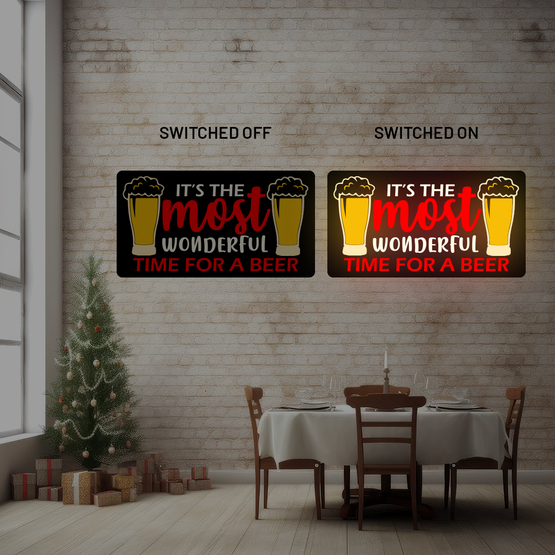 It's The Most Wonderful Time For Beer Illuminated Sign