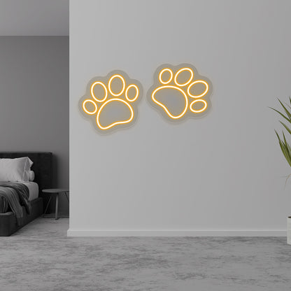 Cat Paws Neon Sign | CNUS015408 | Orange