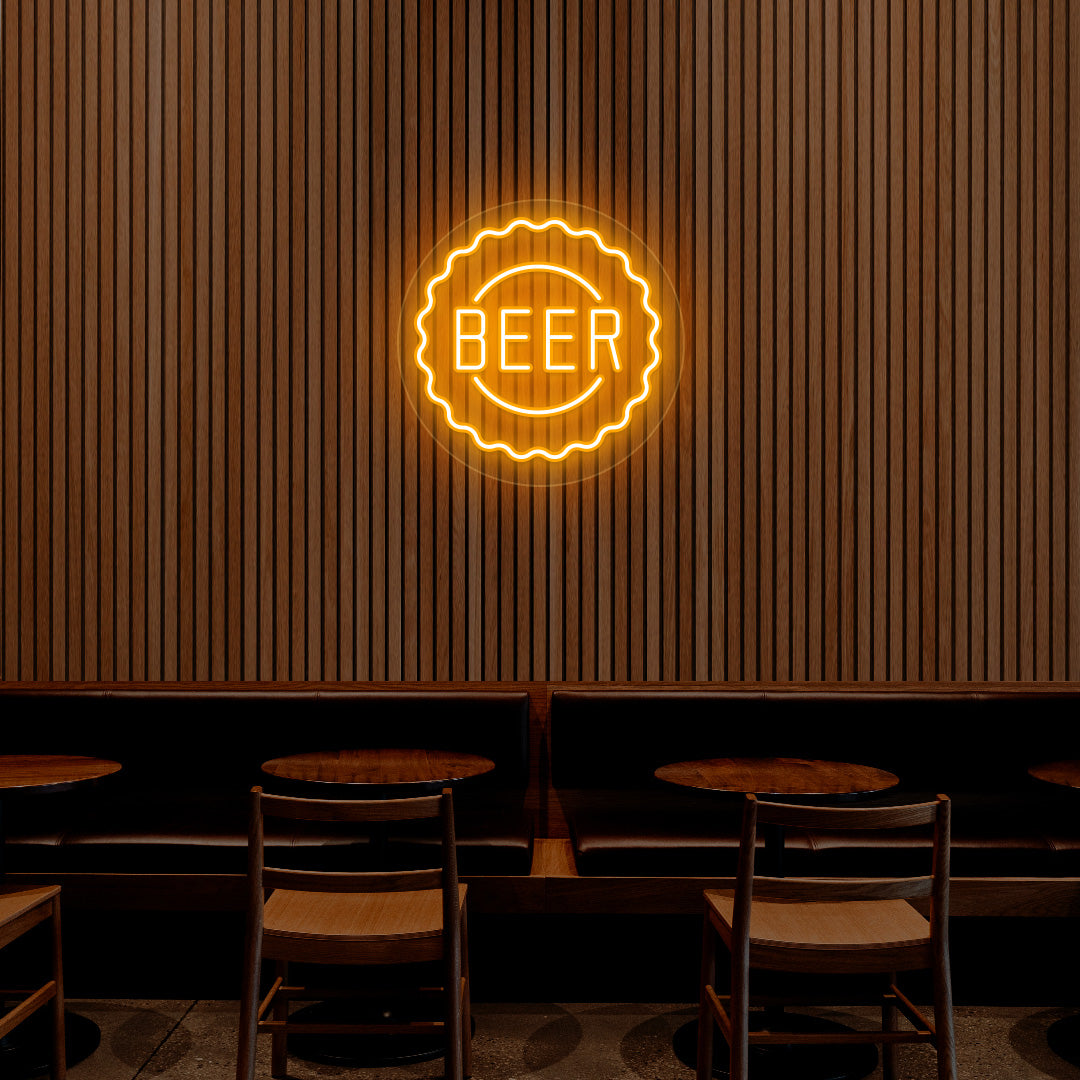 Beer Cap Neon Sign