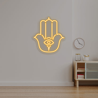 Hamsa Hand Neon Sign | CNUS016960 | Orange