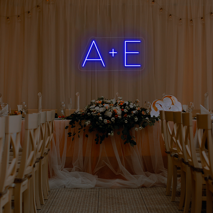 Personalized Wedding Name Initials Neon Sign