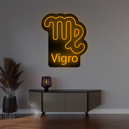 Virgo Zodiac Illuminated Sign