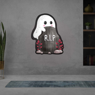 Ghoul On Tombstone Illuminated Sign