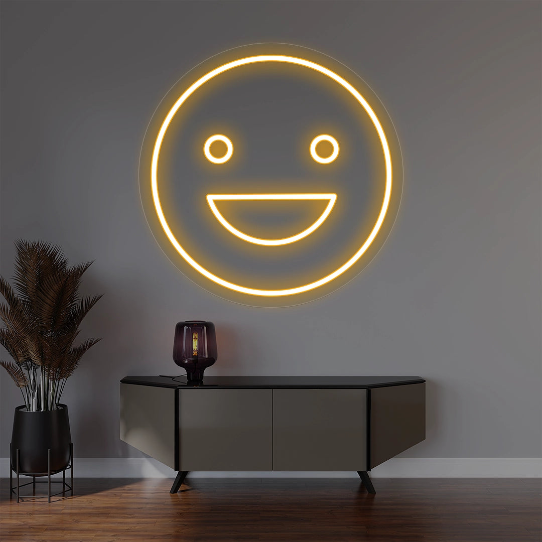 Smiling Emoji Neon Sign