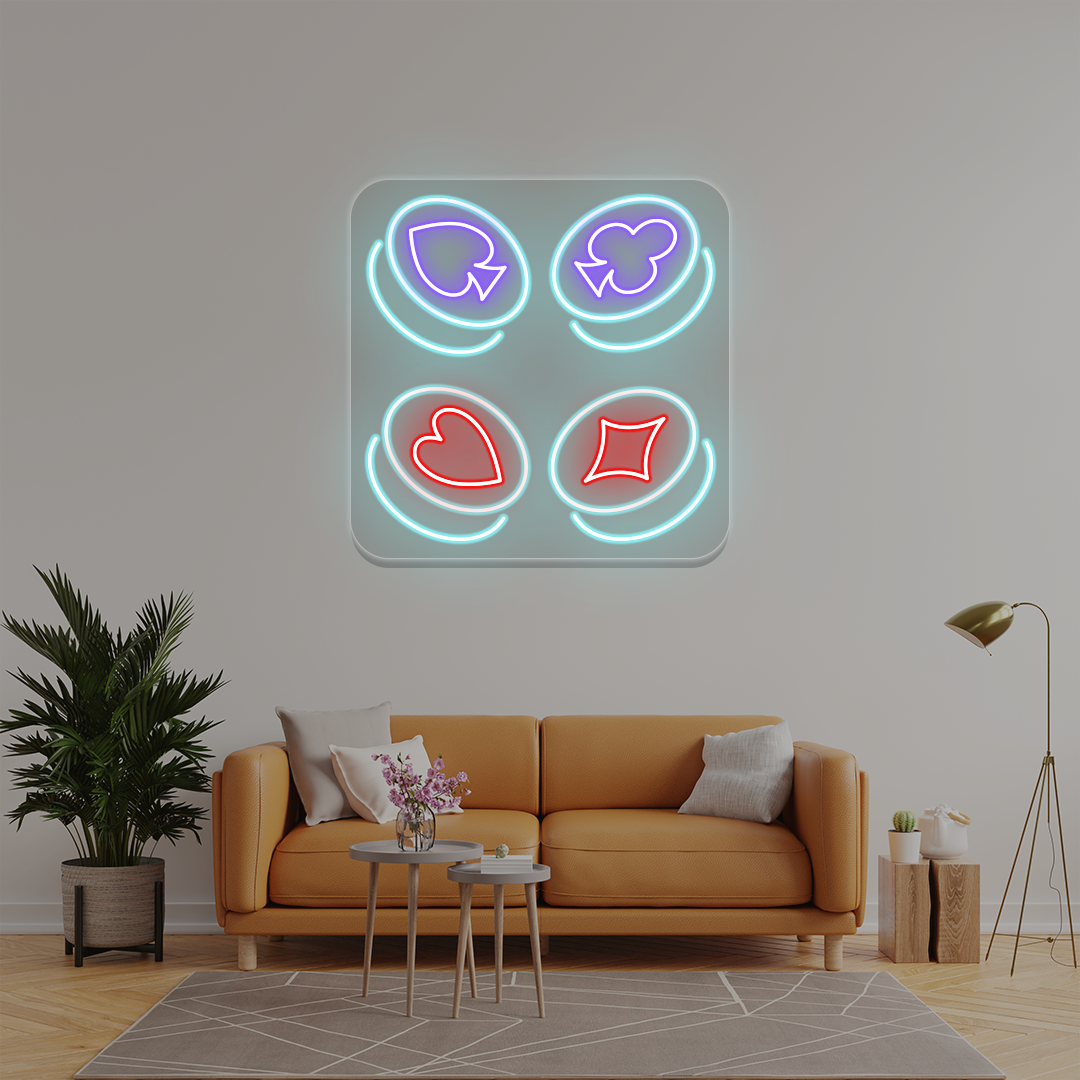 Card Symbols Neon Sign