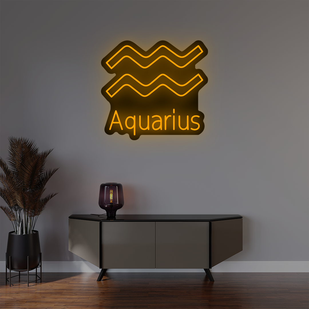 Aquarius Zodiac Illuminated Sign