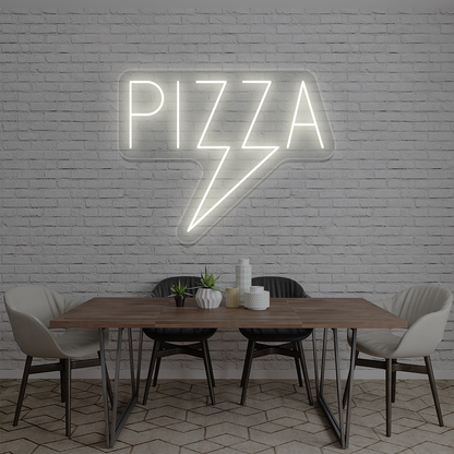 Pizza Bolt Neon Sign | Warmwhite