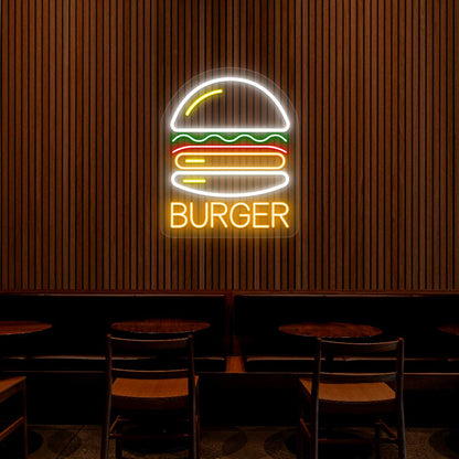 Burger Neon Sign - Multicolor