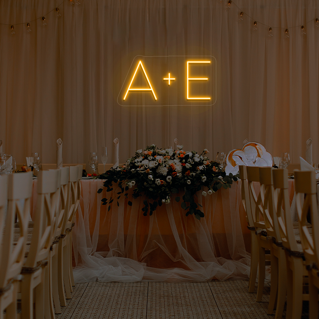 Personalized Wedding Name Initials Neon Sign
