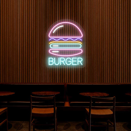 Burger Neon Sign - Multicolor