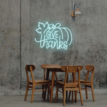 Give Thanks With Pumpkin Neon Sign | CNUS020928