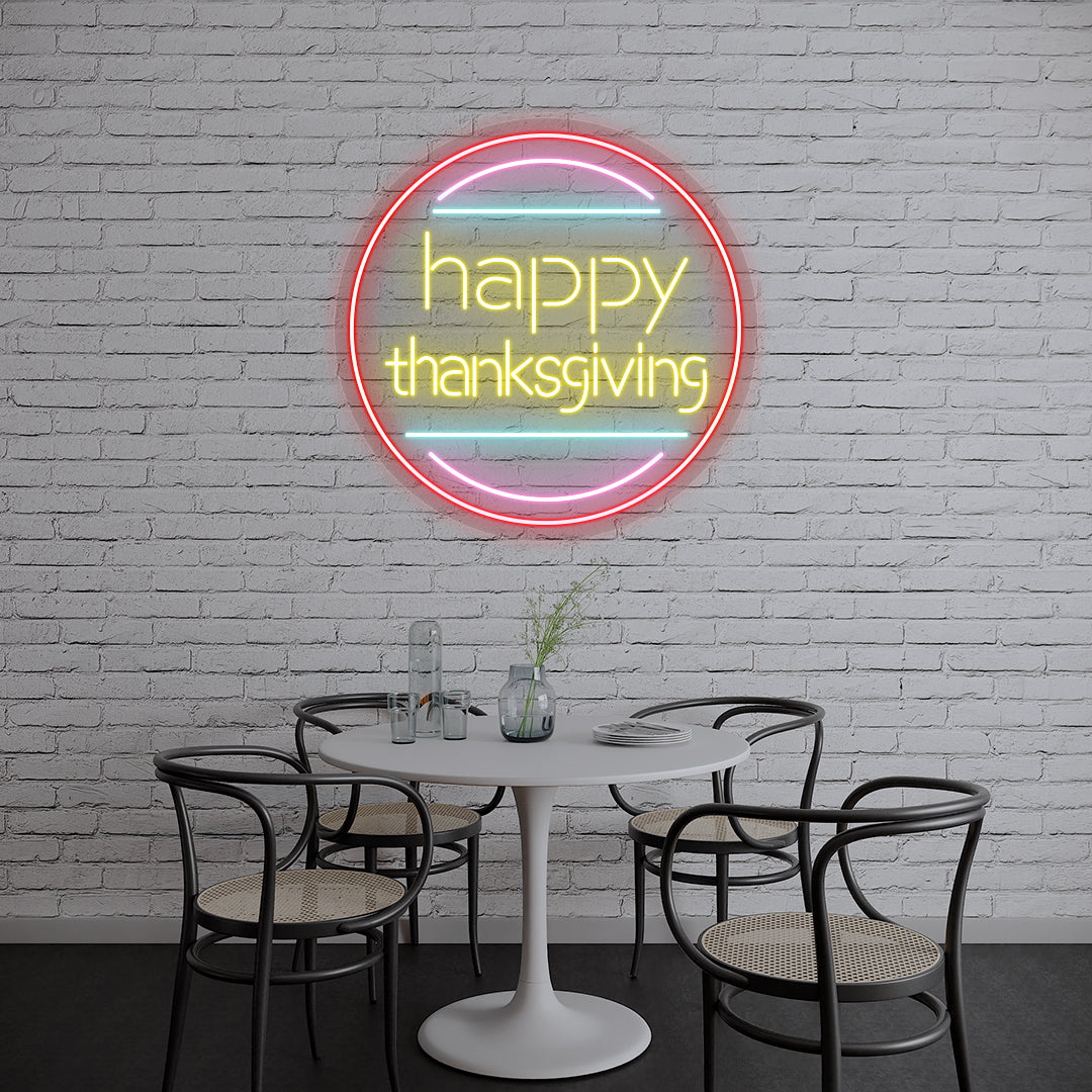 Happy Thanksgiving Day - Multicolor Neon Sign | CNUS021873