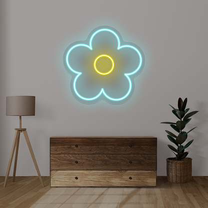 Flower Neon Sign | Iceblue