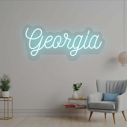 Georgia Name Neon Sign | Iceblue