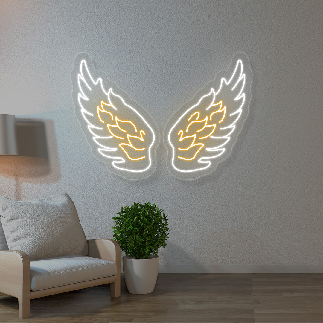 Angel Wings Multicolor Neon Sign | CNUS015648 | Orange
