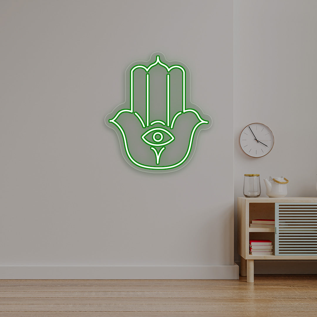 Hamsa Hand Neon Sign | CNUS016960 | Green