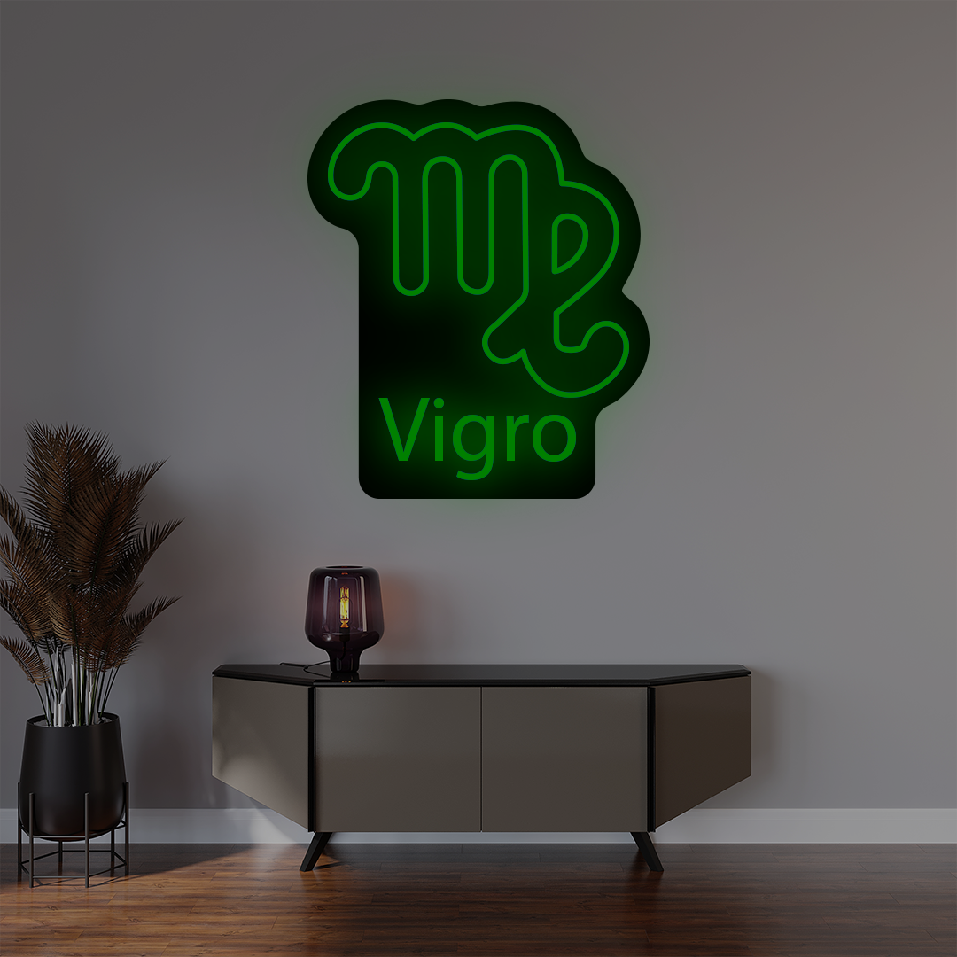 Virgo Zodiac Illuminated Sign