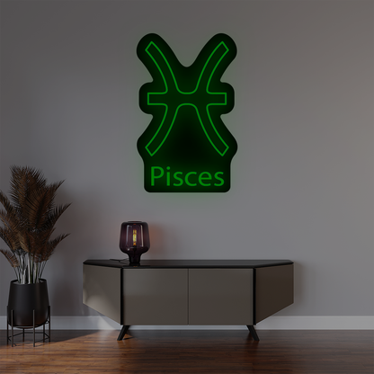 Pisces Zodiac Illuminated Sign