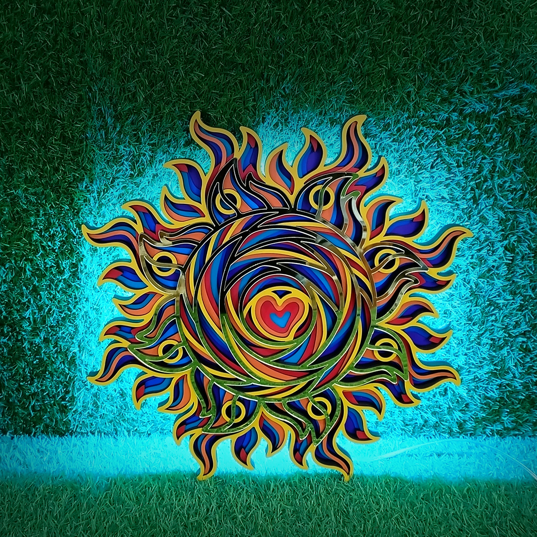 3D Sun Mandala Art Wall Decor