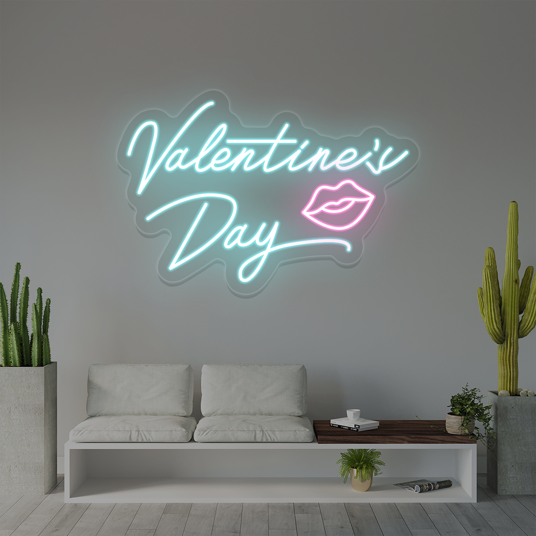 Valentines Day Kiss Neon Sign