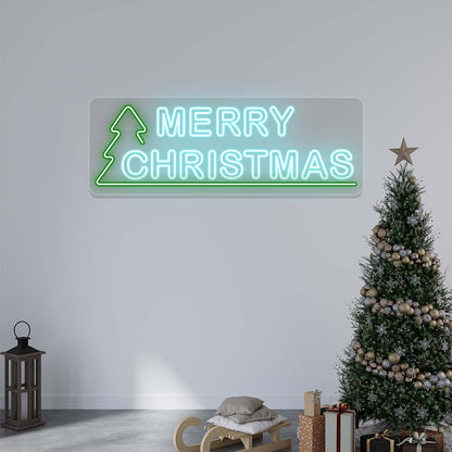Merry Christmas With Christmas Tree Neon Sign | CNUS024737 | Iceblue