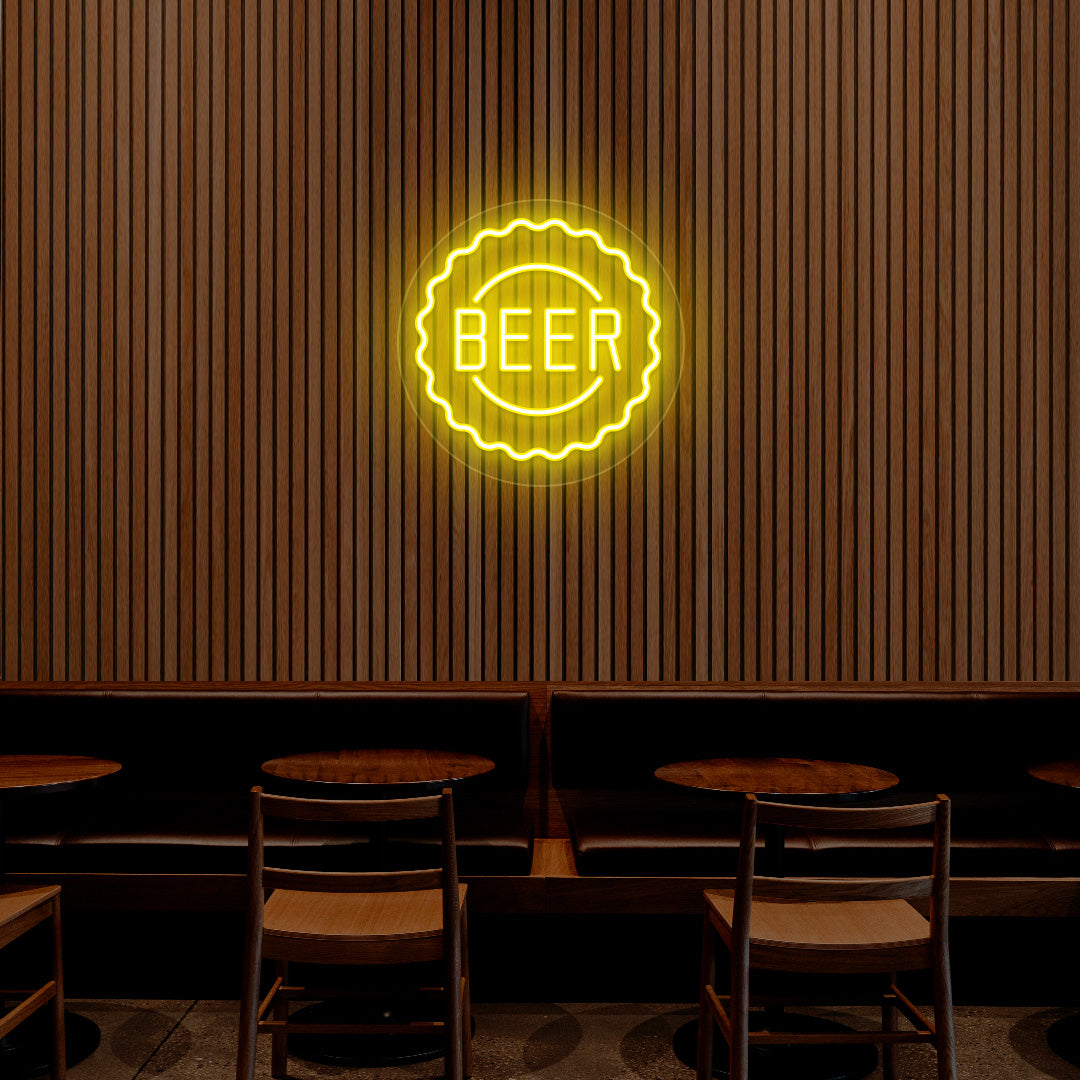 Beer Cap Neon Sign