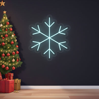 Snow Flake Neon Sign  | Iceblue