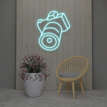 Camera Neon Sign | Iceblue