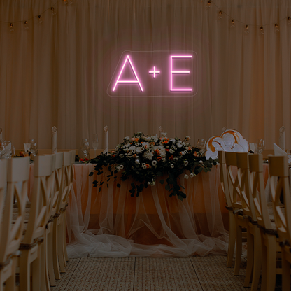 Personalized Wedding Name Initials Neon Sign