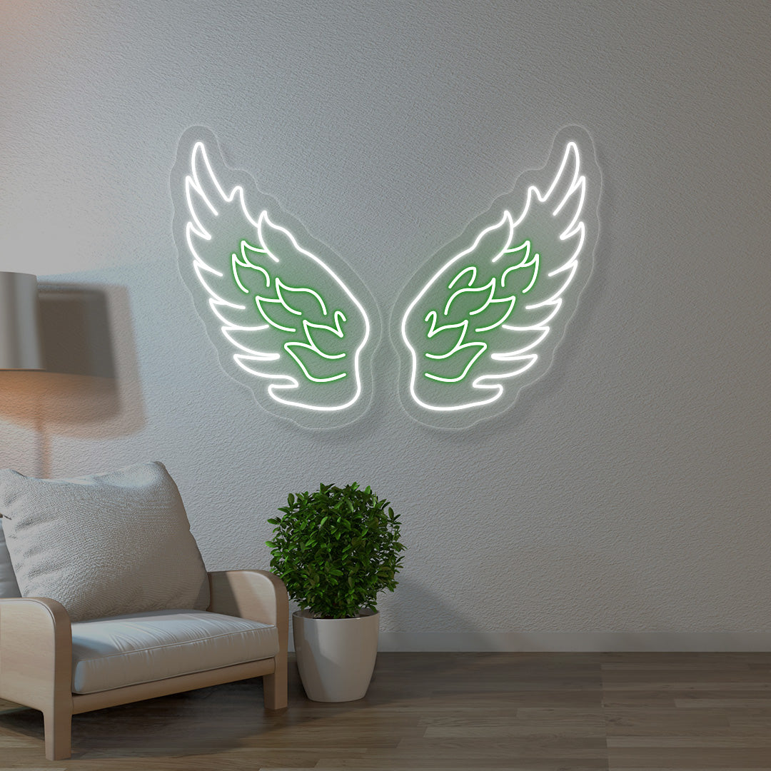 Angel Wings Multicolor Neon Sign | CNUS015648 | Green