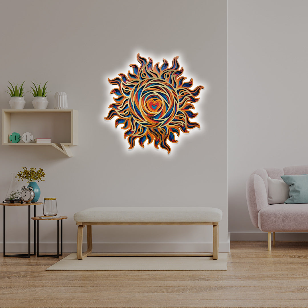 3D Sun Mandala Art Wall Decor
