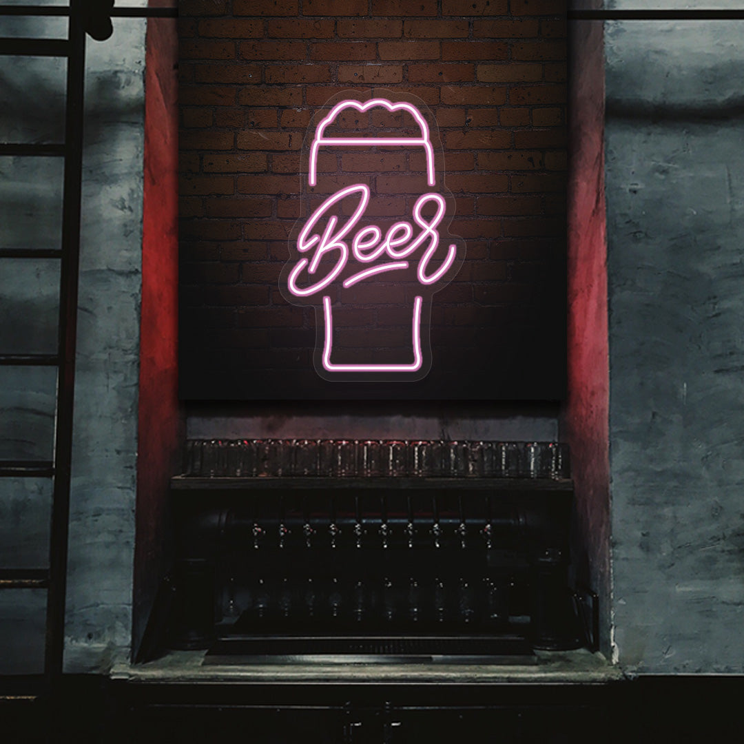 Beer Glass Neon Sign | CNUS015872 | Pink