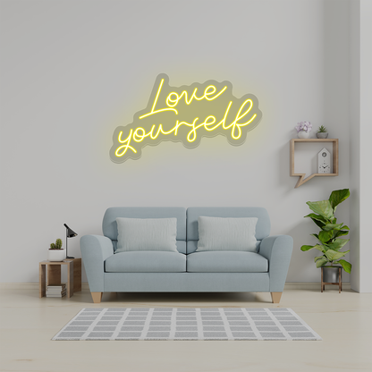 Love Yourself Neon Sign | Yellow